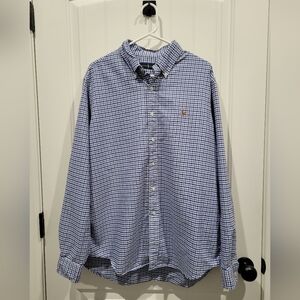 Ralph Lauren men's button up dress shirt XL blue